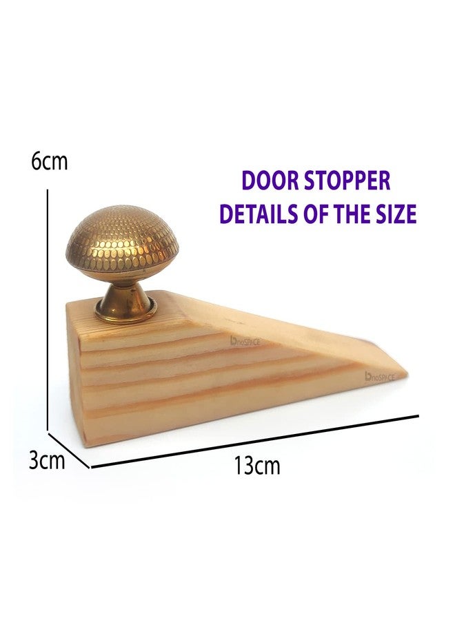 Bnospace Door Stopper Wedge with Dotted Knob | Non-Slip Wooden Door Stop Protector Wedges for All Surfaces Home & Office | Eco Friendly Doorstops Pack of 1 - Image 5